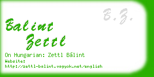 balint zettl business card